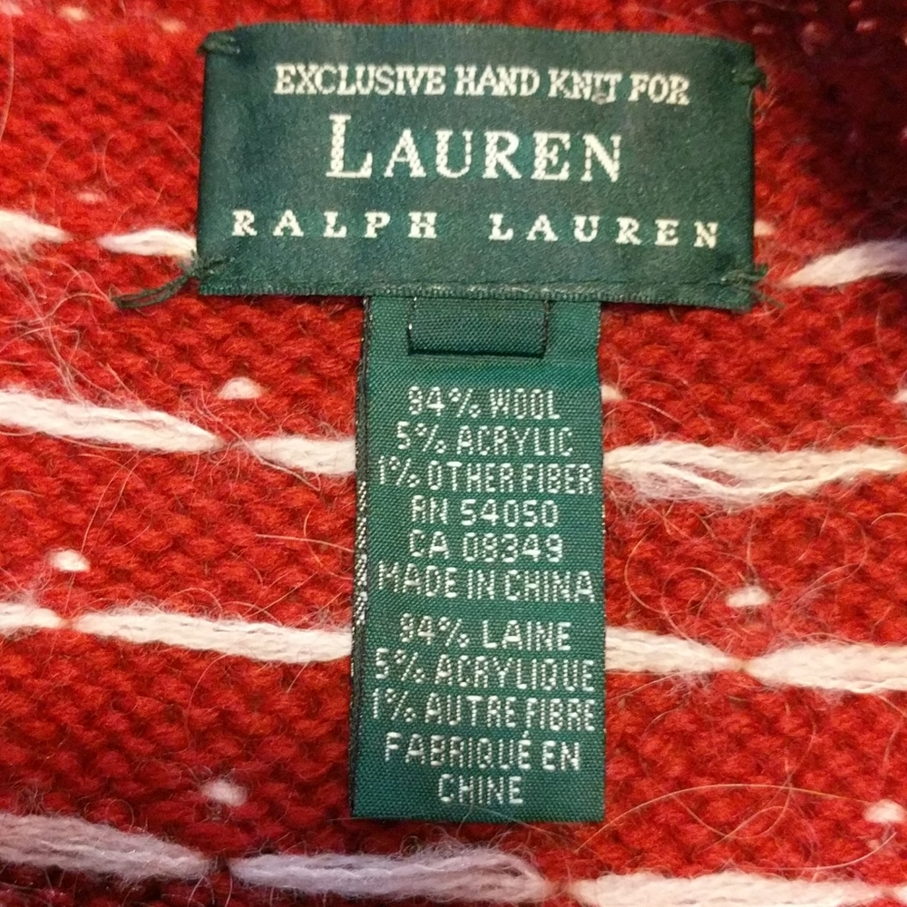 Ralph Lauren Hand Knit  3/4 Zip Sweater - Picture 4 of 6